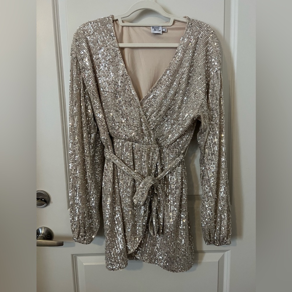 Princess Polly sequin wrap dress.